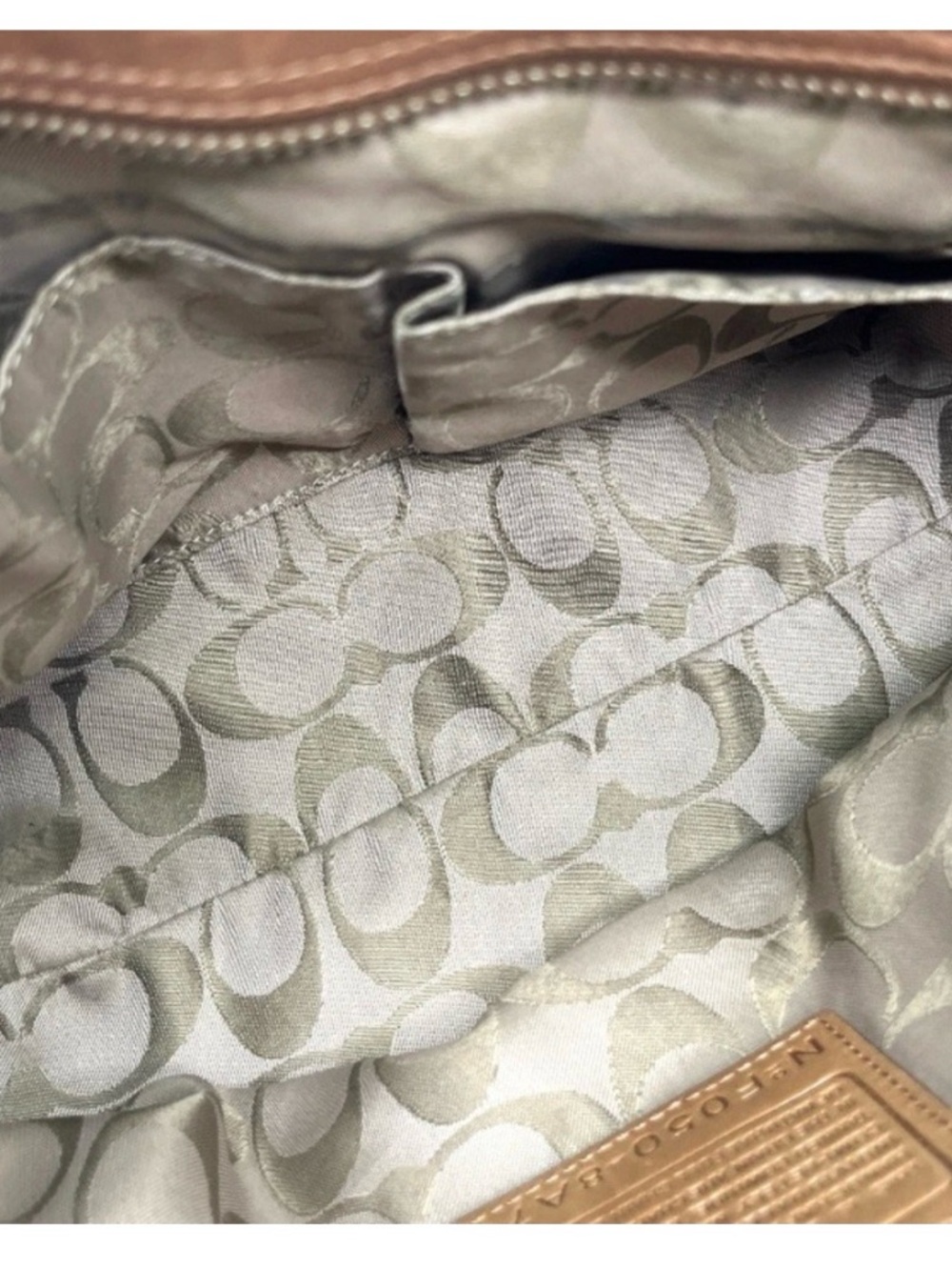 Coach Tan Leather Satchel with Bit-Detail - Picture 7 of 11